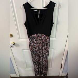 Maurices Black and Floral Jumpsuit